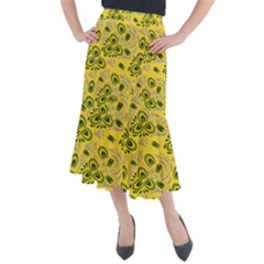 Folk Floral Pattern  Abstract Flowers Surface Design  Seamless Pattern Midi Mermaid Skirt by Eskimos