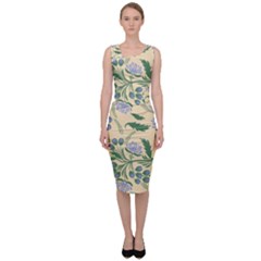 Folk Floral Pattern  Abstract Flowers Surface Design  Seamless Pattern Sleeveless Pencil Dress by Eskimos