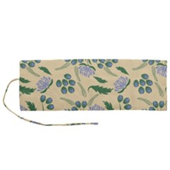 Folk Floral Pattern  Abstract Flowers Surface Design  Seamless Pattern Roll Up Canvas Pencil Holder (m) by Eskimos