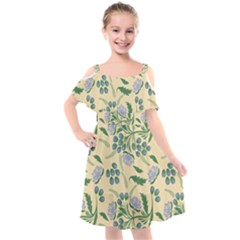 Folk Floral Pattern  Abstract Flowers Surface Design  Seamless Pattern Kids  Cut Out Shoulders Chiffon Dress by Eskimos