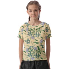 Folk Floral Pattern  Abstract Flowers Surface Design  Seamless Pattern Kids  Frill Chiffon Blouse