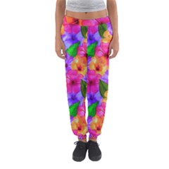 Watercolor Flowers  Multi-colored Bright Flowers Women s Jogger Sweatpants by SychEva