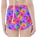 Watercolor Flowers  Multi-colored Bright Flowers High-Waisted Bikini Bottoms View2