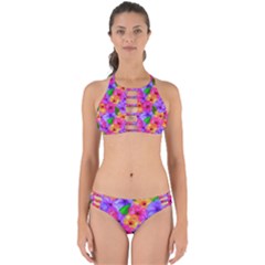 Watercolor Flowers  Multi-colored Bright Flowers Perfectly Cut Out Bikini Set by SychEva