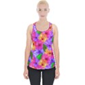 Watercolor Flowers  Multi-colored Bright Flowers Piece Up Tank Top View1