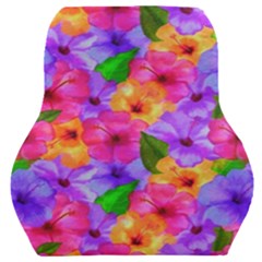 Watercolor Flowers  Multi-colored Bright Flowers Car Seat Back Cushion  by SychEva