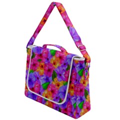 Watercolor Flowers  Multi-colored Bright Flowers Box Up Messenger Bag by SychEva