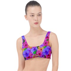 Watercolor Flowers  Multi-colored Bright Flowers The Little Details Bikini Top by SychEva