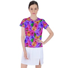 Watercolor Flowers  Multi-colored Bright Flowers Women s Sports Top by SychEva