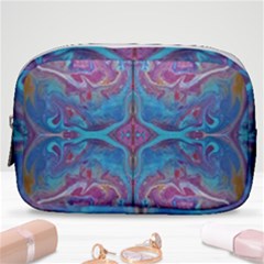 Marbling Turquoise Marbling Make Up Pouch (small) by kaleidomarblingart