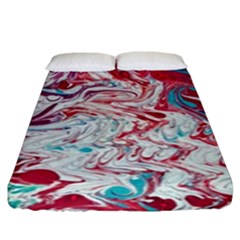 Marbling Patterns Fitted Sheet (king Size) by kaleidomarblingart