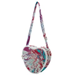 Marbling Patterns Heart Shoulder Bag by kaleidomarblingart