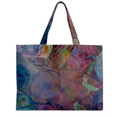 Marbled Pebbles Zipper Mini Tote Bag by kaleidomarblingart