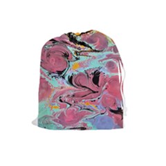 Abstract Marble Drawstring Pouch (large) by kaleidomarblingart