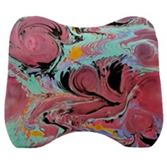 Abstract Marble Velour Head Support Cushion by kaleidomarblingart