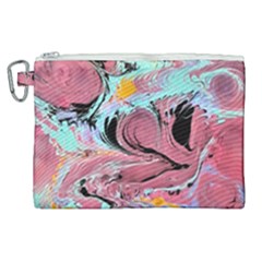 Abstract Marble Canvas Cosmetic Bag (xl) by kaleidomarblingart