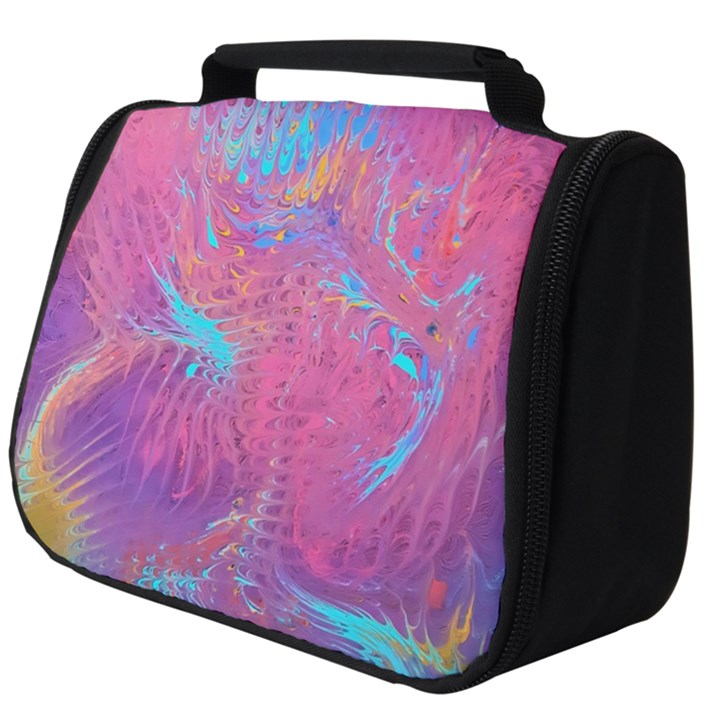 Magenta on blue feathers Full Print Travel Pouch (Big)