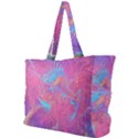 Magenta on blue feathers Simple Shoulder Bag View1