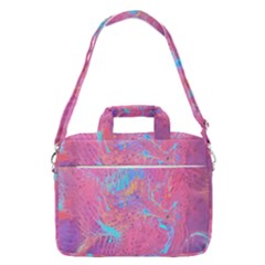 Magenta On Blue Feathers Macbook Pro Shoulder Laptop Bag (large)