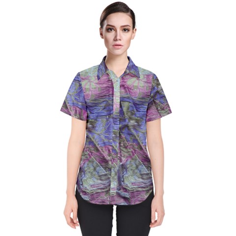 Warp And Weft Women s Short Sleeve Shirt by kaleidomarblingart