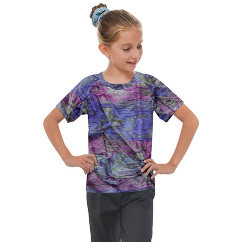 Warp And Weft Kids  Mesh Piece Tee by kaleidomarblingart