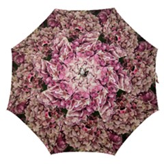 Pink Hydrangea Straight Umbrellas by kaleidomarblingart