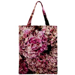 Pink Hydrangea Zipper Classic Tote Bag by kaleidomarblingart