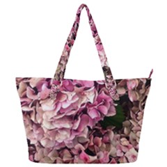 Pink Hydrangea Full Print Shoulder Bag by kaleidomarblingart