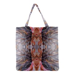 Abstract Marbling Symmetry Grocery Tote Bag by kaleidomarblingart