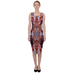 Abstract Marbling Symmetry Sleeveless Pencil Dress by kaleidomarblingart