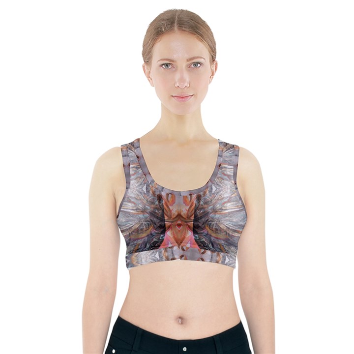 Abstract marbling symmetry Sports Bra With Pocket