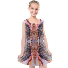 Abstract Marbling Symmetry Kids  Cross Back Dress by kaleidomarblingart