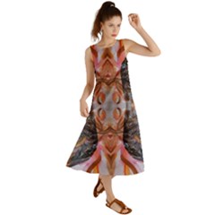 Abstract Marbling Symmetry Summer Maxi Dress by kaleidomarblingart