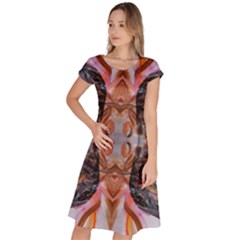 Abstract Marbling Symmetry Classic Short Sleeve Dress by kaleidomarblingart