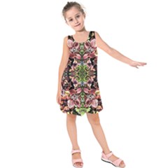 Shrubs Repeats Kids  Sleeveless Dress by kaleidomarblingart