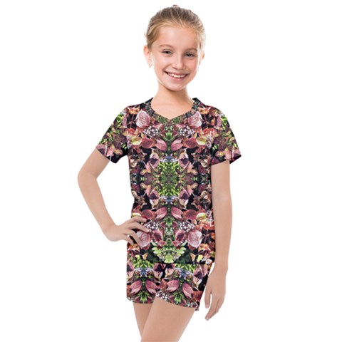 Shrubs Repeats Kids  Mesh Tee And Shorts Set by kaleidomarblingart