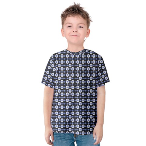 Modern Ornate Striped Pattern Kids  Cotton Tee by dflcprintsclothing