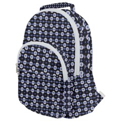 Modern Ornate Striped Pattern Rounded Multi Pocket Backpack