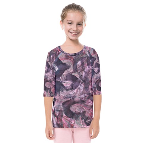  Abstract Marbling Kids  Quarter Sleeve Raglan Tee by kaleidomarblingart