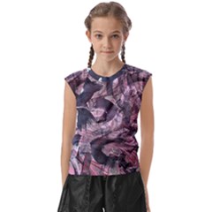  Abstract Marbling Kids  Raglan Cap Sleeve Tee