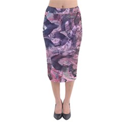  Abstract Marbling Velvet Midi Pencil Skirt by kaleidomarblingart