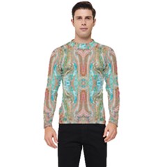 Emerald Marbling Men s Long Sleeve Rash Guard by kaleidomarblingart