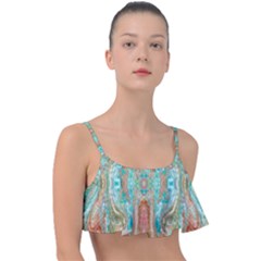 Emerald Marbling Frill Bikini Top by kaleidomarblingart