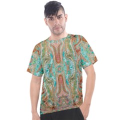 Emerald Marbling Men s Sport Top by kaleidomarblingart