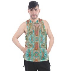 Emerald Marbling Men s Sleeveless Hoodie by kaleidomarblingart