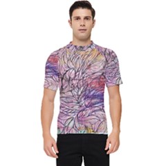 Mixed Media Leaves Men s Short Sleeve Rash Guard