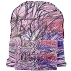 Mixed Media Leaves Giant Full Print Backpack by kaleidomarblingart