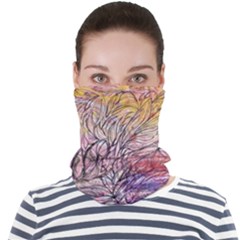 Mixed Media Leaves Face Seamless Bandana (adult)