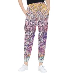 Mixed Media Leaves Tapered Pants