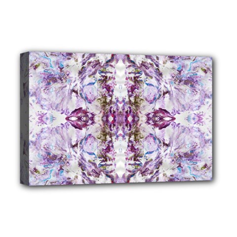 Intricate Lilac Deluxe Canvas 18  X 12  (stretched) by kaleidomarblingart